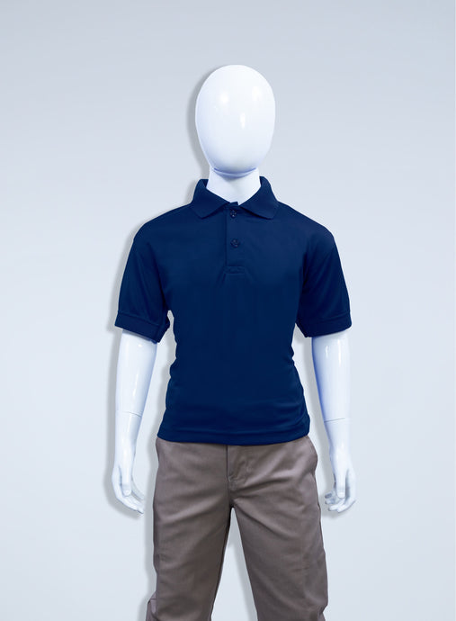 Children's Navy Blue Polyester Polo