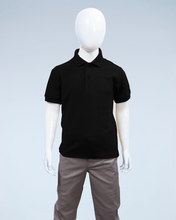 Load image into Gallery viewer, Children's black pique polo shirt
