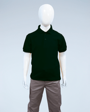 Load image into Gallery viewer, Children's forest green pique polo shirt
