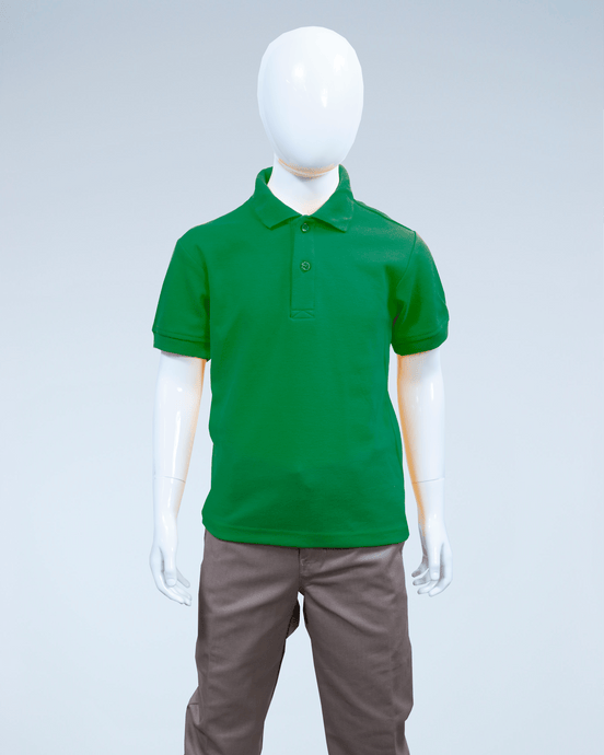 Children's Kelly Green pique polo shirt