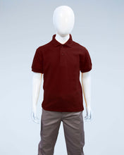 Load image into Gallery viewer, Children's maroon pique polo shirt

