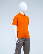 Load image into Gallery viewer, Children's orange pique polo shirt

