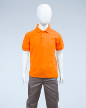 Load image into Gallery viewer, Children's orange pique polo shirt
