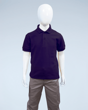 Load image into Gallery viewer, Children's purple pique polo shirt

