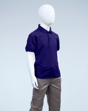 Load image into Gallery viewer, Children's purple pique polo shirt
