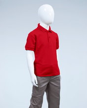 Load image into Gallery viewer, Children's red pique polo shirt

