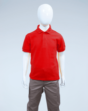 Load image into Gallery viewer, Children's red pique polo shirt
