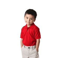 Load image into Gallery viewer, Children's red pique polo shirt
