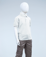 Load image into Gallery viewer, Children's white pique polo shirt
