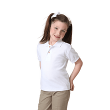 Load image into Gallery viewer, Children's white pique polo shirt
