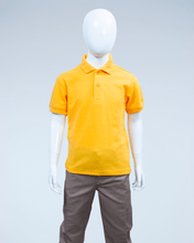 Load image into Gallery viewer, Children's yellow pique polo shirt
