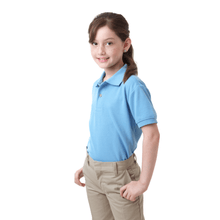 Load image into Gallery viewer, Children's light blue pique polo shirt
