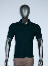 Load image into Gallery viewer, Men's forest green pique polo
