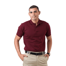 Load image into Gallery viewer, Men's maroon pique polo
