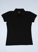 Load image into Gallery viewer, WoMens black polyester polo 
