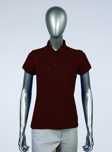WoMens maroon pique polo