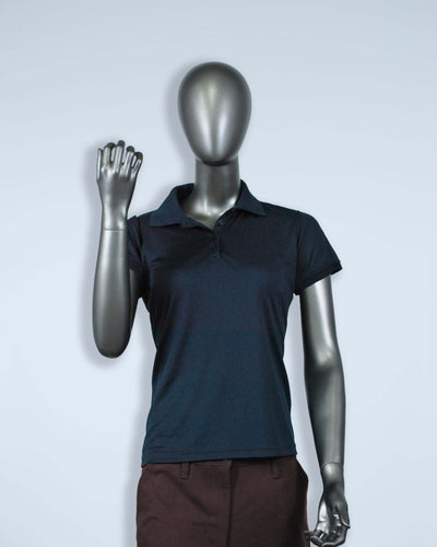 WoMens navy blue polyester polo 