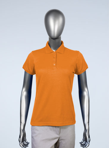 WoMens orange pique polo