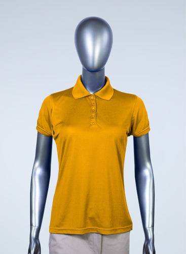 WoMens orange polyester polo 