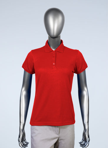 Women's Red Pique Polo 