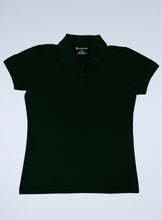 Load image into Gallery viewer, WoMens forest green pique polo 
